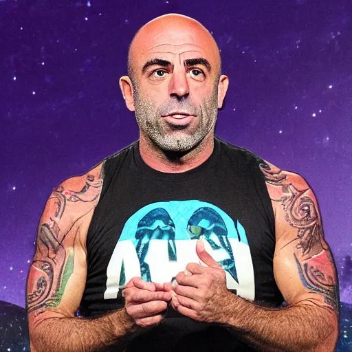 Prompt: joe rogan having a dmt trip with aliens