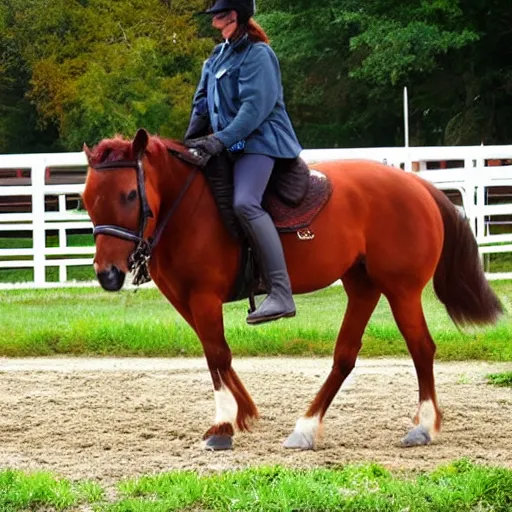 Prompt: a horse riding a horse riding a horse