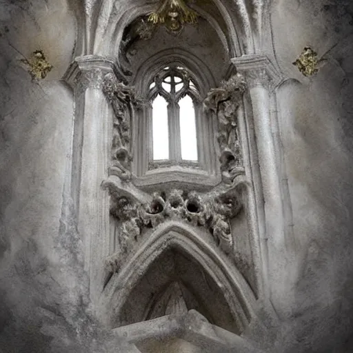 Prompt: sculpture of clouds cumulus inside an abandoned gothic church marble baroque gold grey detail diffuse foggy people lighting, fantasy, intricate, elegant, highly detailed, lifelike, photorealistic