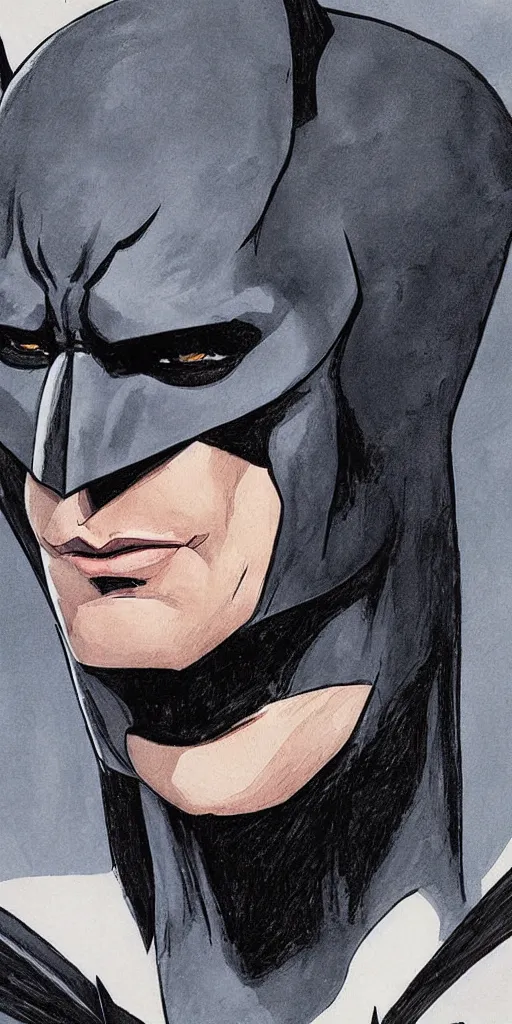 Prompt: portrait of batman, by neil gaiman