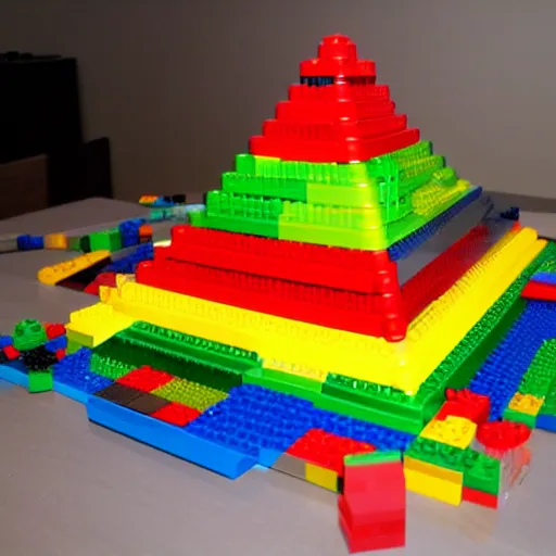 Image similar to pyramid made out of lego