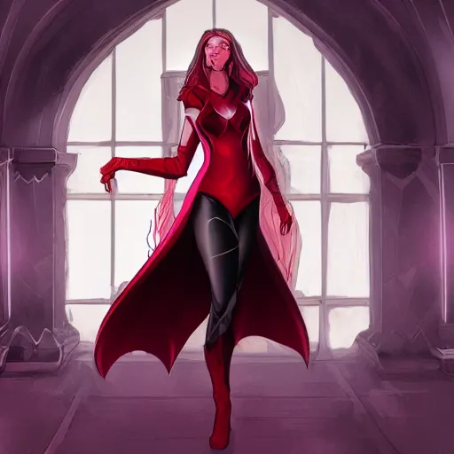 Image similar to still of scarlet witch in arcane, arcane art style, arcane aesthetic, artstation, cgsociety contest winner