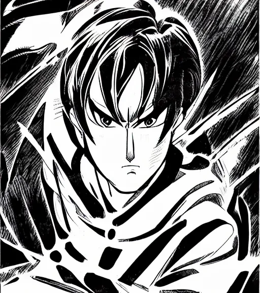 Prompt: go nagai ishikawa ken style manga hero boy portrait detailed ink drawing hd key visual official media with touch of frank Miller Alex Ross ito junji giger style