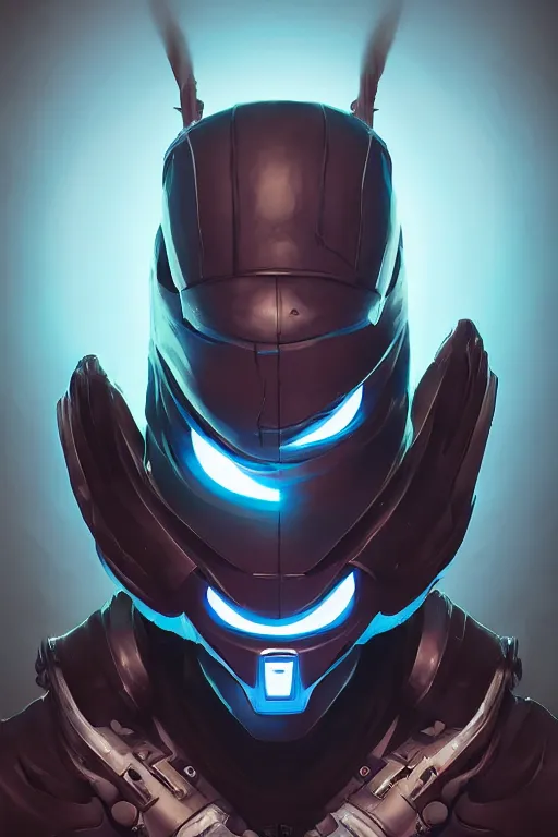 Image similar to epic mask helmet robot ninja portrait stylized as fornite style game design fanart by concept artist gervasio canda, behance hd by jesper ejsing, by rhads, makoto shinkai and lois van baarle, ilya kuvshinov, rossdraws global illumination radiating a glowing aura global illumination ray tracing hdr render in unreal engine 5