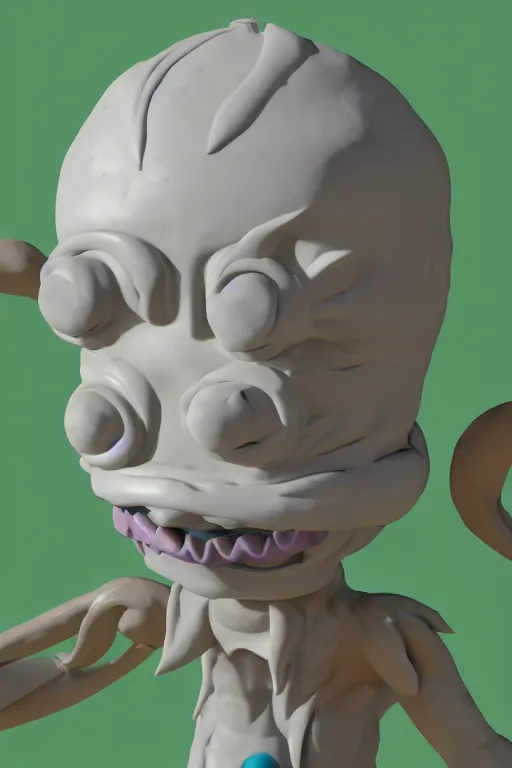 Image similar to clay style 3 d render of abstract sun - headed character'mason lindroth '!!!!!'hylics style '!!! multimedia, stylized, 3 d graphics, 4 k image