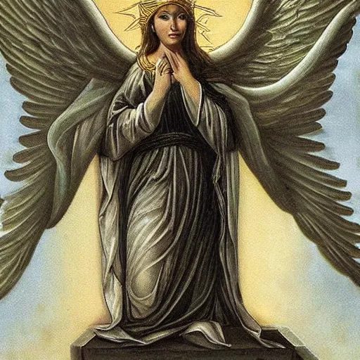 Image similar to mystic angel, femal, beautiful, heavenly, high detail, attractive,