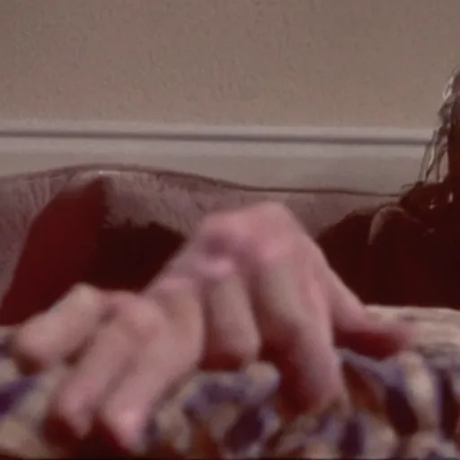 Image similar to bryan cranston as killer bob frightening, creepy, scary climbing over couch in twin peaks, scene from episode, 8 k, 1 9 9 0