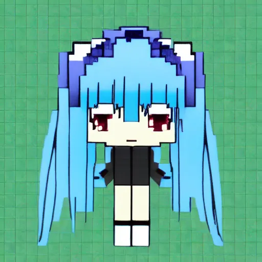 Image similar to hatsune miku minecraft