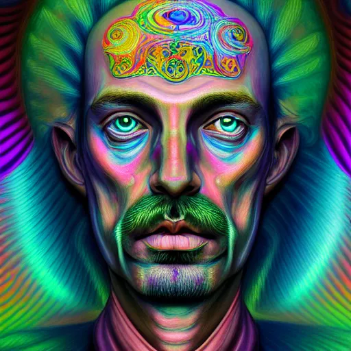 Image similar to An extremely psychedelic portrait of a King, surreal, LSD, face, detailed, intricate, elegant, lithe, highly detailed, digital painting, artstation, concept art, smooth, sharp focus, illustration