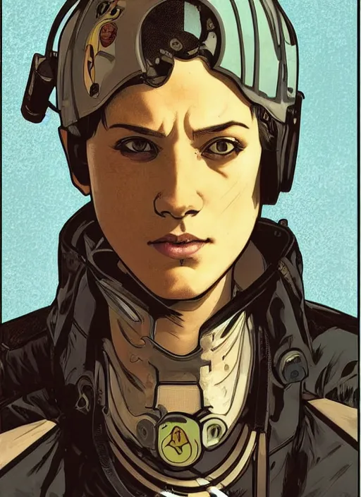 Image similar to cyberpunk traffic cop. portrait by ashley wood and alphonse mucha and laurie greasley and josan gonzalez and james gurney. spliner cell, apex legends, rb 6 s, hl 2, d & d, cyberpunk 2 0 7 7. realistic face. vivid color. dystopian setting.