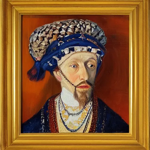Prompt: ivan the terrible, heiress, portrait, oil painting, portrait, intricate complexity, rule of three,