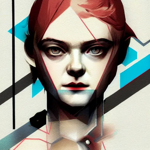 Prompt: Elle Fanning in Metal Gear Solid picture by Sachin Teng, asymmetrical, dark vibes, Realistic Painting , Organic painting, Matte Painting, geometric shapes, hard edges, graffiti, street art:2 by Sachin Teng:4