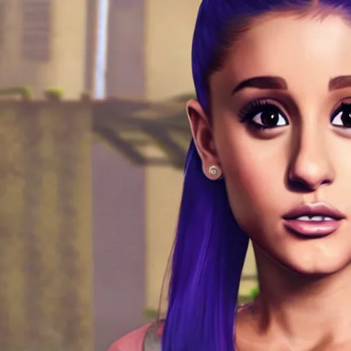 Prompt: ariana grande as gta v poster girl