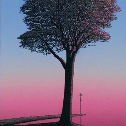 Image similar to Pink tree by moebius