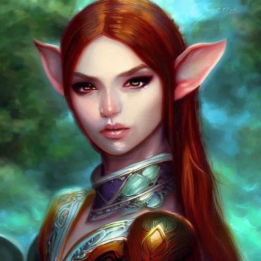 Image similar to female elf detailed painting fantasy art artstation hd detailed painting by lu ji