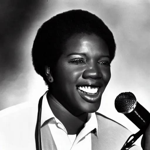 Prompt: a black singer from 1969