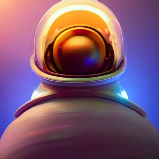 Image similar to a stunning rendition of an octopus wearing a space helmet, LED visor, hyperrealistic, octane render, pearlescent skin, floating in space