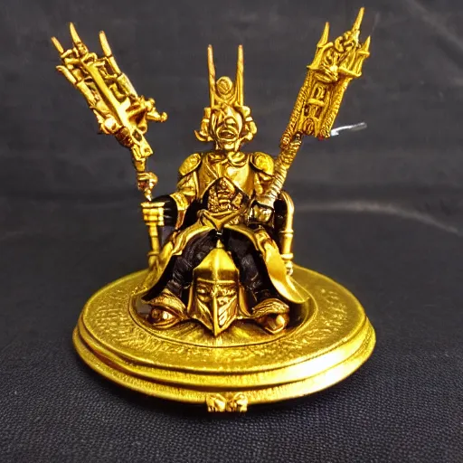 Image similar to the emperor on his golden throne. 4 0 k. body horror.