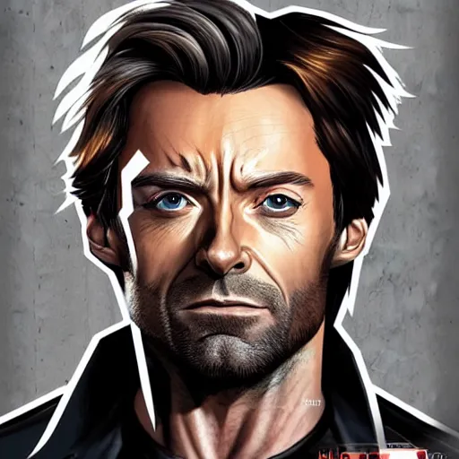 Image similar to portrait of hugh jackman as bucky barnes from the avengers infinity war, character concept art, hyperrealistic, detailed, accurate illustration, dramatic lighting,