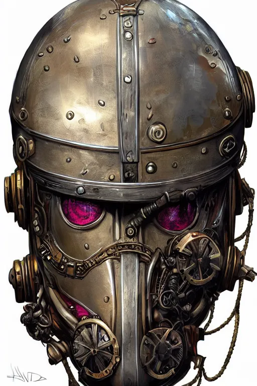 Image similar to steampunk helmet fantasy art mask robot ninja stylized digital illustration sharp focus, elegant intricate digital painting artstation concept art global illumination ray tracing advanced technology chaykin howard and campionpascale and cooke darwyn and davis jack