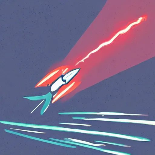 Prompt: a rocket taking off, comic illustration, dramatic lighting