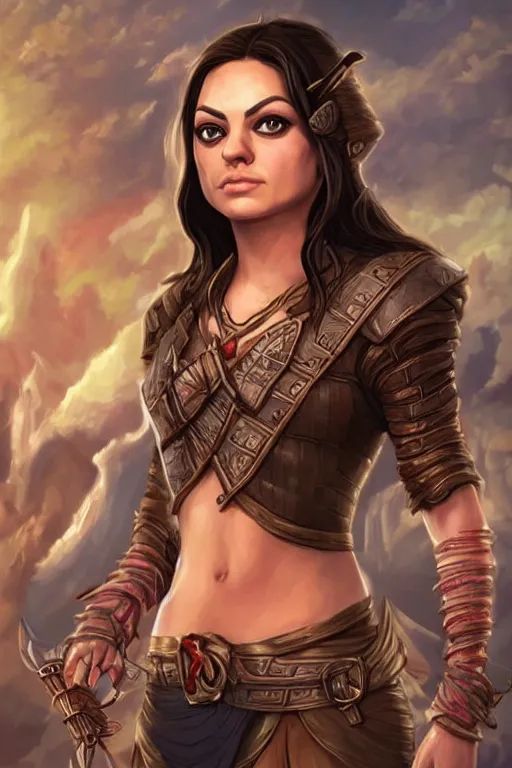 Prompt: mila kunis portrait as a dnd character fantasy art.