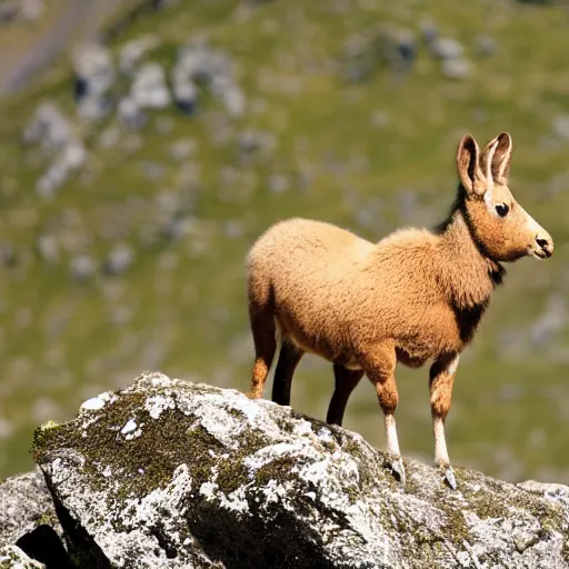 Prompt: a chamois on a mountain