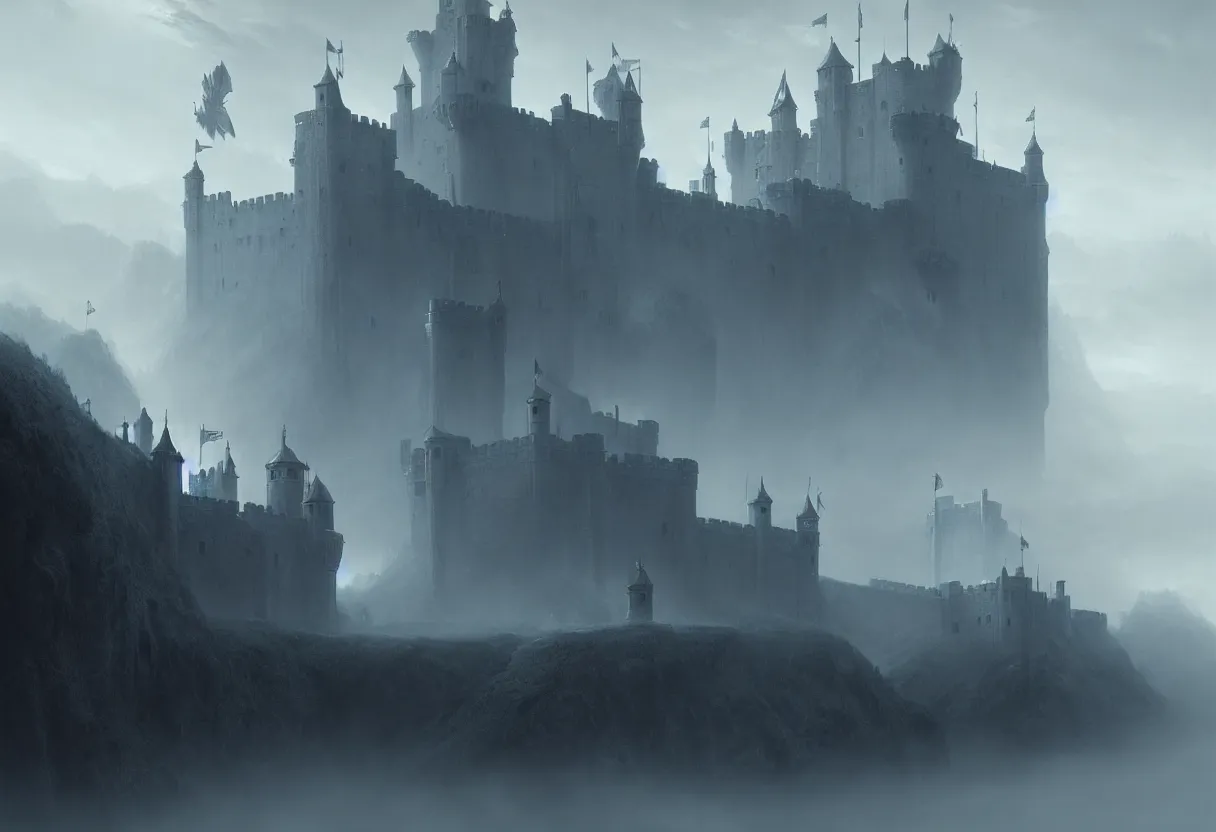 Prompt: castle with 3 0 years war, ultra high definition, ultra detailed, symmetry, fog, matte painting, by greg rutkowski and ross tran and wlop