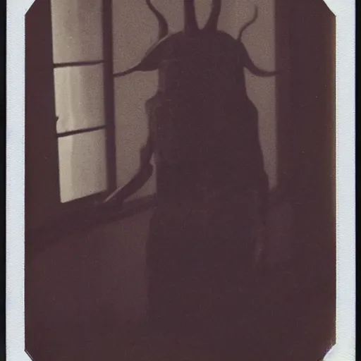 Prompt: an old polaroid of a creepy monster