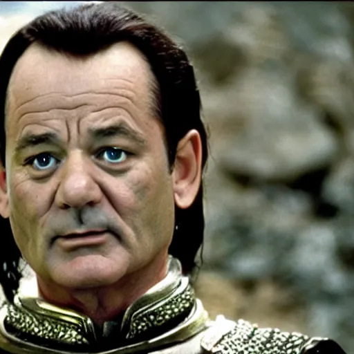 Prompt: bill murray plays elrond in lord of the rings, film still, promotional shot