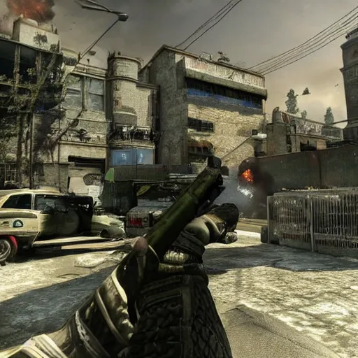 Image similar to gucci mane in call of duty zombies tranzit map