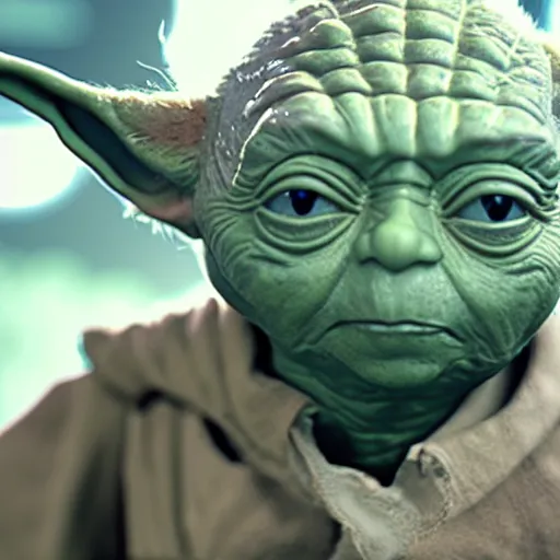 Image similar to A still of Yoda going to the dentist, 4k, photograph, ultra realistic, highly detailed, professional lighting