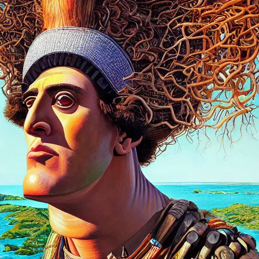 Image similar to a portrait of an easter island head of weird al yankovic by sandra chevrier, by jon foster, detailed render, epic composition, natural landscape background, 4 k realistic, cryengine, realistic shaded lighting, sharp focus, masterpiece, by enki bilal