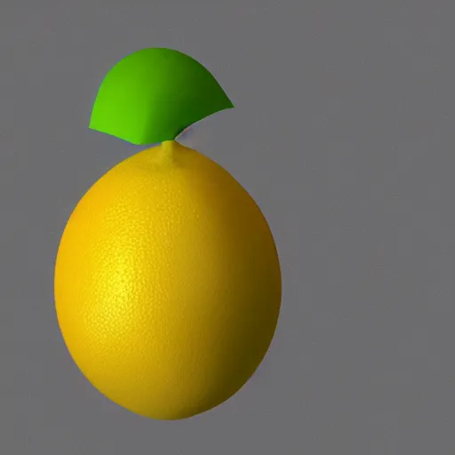 Image similar to a high quality render of a low poly lemon,