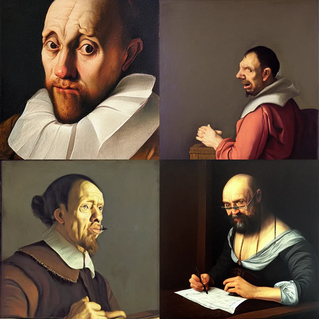 Prompt: “portrait of a frustrated quality assurance analyst circa 1615, oil on linen, Chiaroscuro, painted by # Giovanni Baglione”