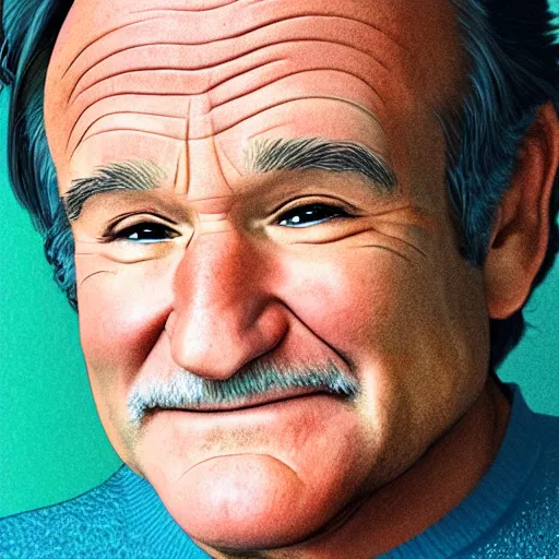 Prompt: illustration of Robin Williams, by Studio Ghibli, 8k, face enhance, sharp focus, concept art, smooth