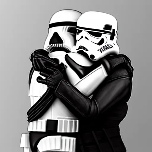 comic style portrait female stormtrooper with