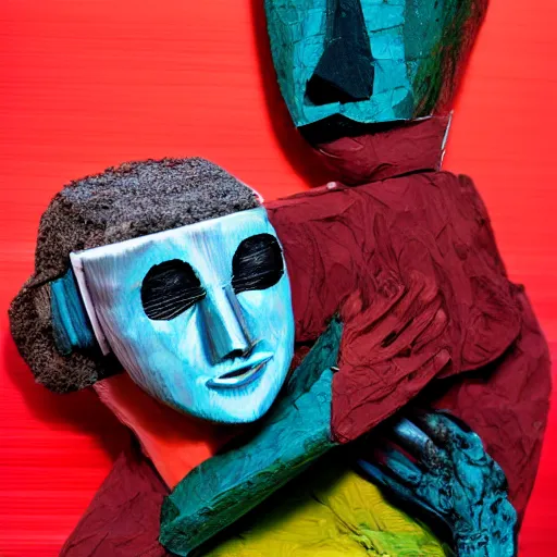 Image similar to love emerging in artificial intelligence. canon 5 d 5 0 mm lens. papier - mache