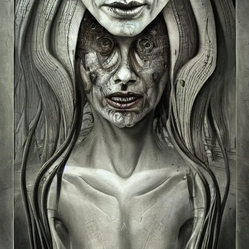 Prompt: mother, artwork by H R Giger and WLOP