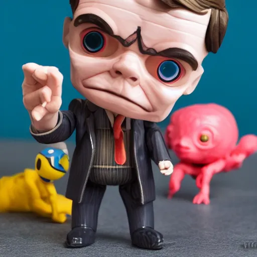 Image similar to stereoscopic image of alan turing discovering lsd, stop motion vinyl action figure, plastic, toy, butcher billy style