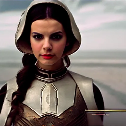 Image similar to victoria justice as princess padme in star wars episode 3, 8 k resolution, cinematic lighting, anatomically correct