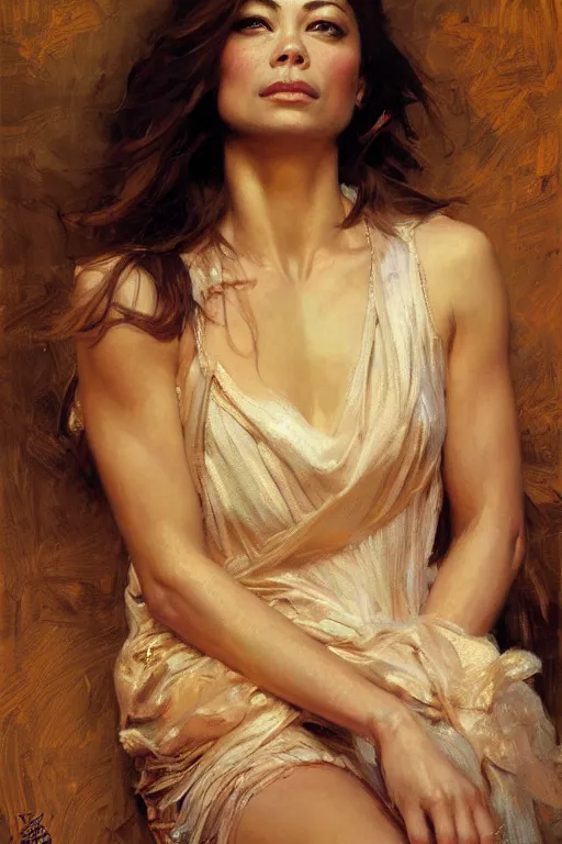 Image similar to detailed portrait of kristin kreuk, painting by gaston bussiere, craig mullins, j. c. leyendecker