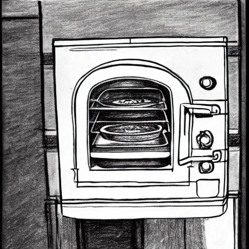 Image similar to mc escher drawing of an impossible oven