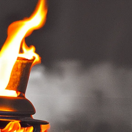 Prompt: edited bell on flames