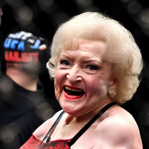 Image similar to betty white in the ufc