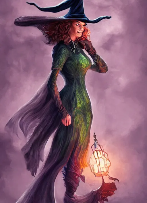 Image similar to beautiful female witch, rebecca romijn as wicked witch of the west, full body character concept, evil, powerful, magic, art nouveau, super powers, fantasy, intricate, elegant, mistique, horrifying, highly detailed, digital painting, artstation, concept art, shining, sharp focus, illustration, art by stanley lau