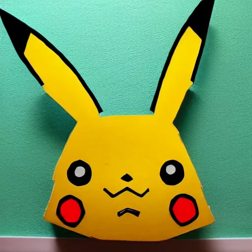 Prompt: Pikachu made out of Plywood