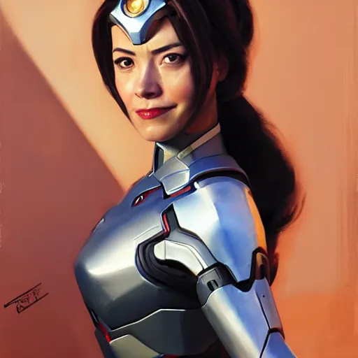 Image similar to greg manchess portrait painting of a female tony stark ironman as overwatch character, medium shot, asymmetrical, profile picture, organic painting, sunny day, matte painting, bold shapes, hard edges, street art, trending on artstation, by huang guangjian, gil elvgren, ruan jia, greg rutkowski, gaston bussiere