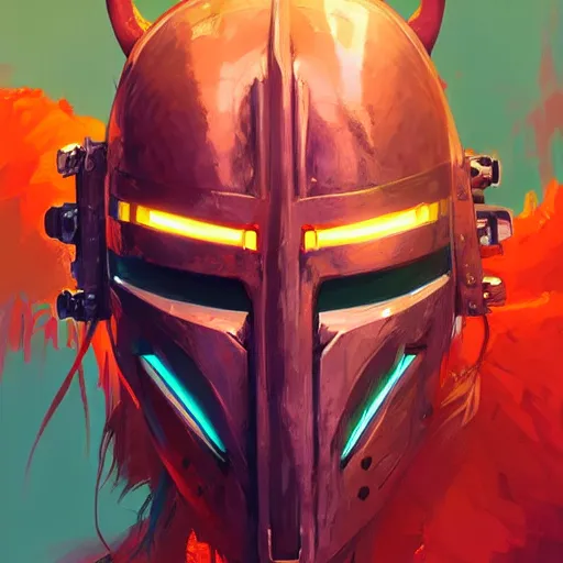 Image similar to cyberpunk viking helmet mask warrior goddess robot ninja fantasy, art gta 5 cover, official fanart behance hd artstation by jesper ejsing, by rhads, makoto shinkai and lois van baarle, ilya kuvshinov, ossdraws