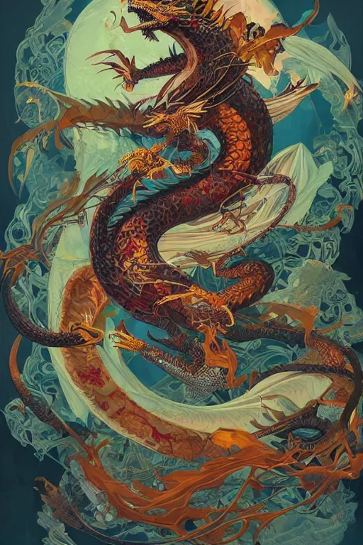 Image similar to Tristan Eaton, victo ngai, peter mohrbacher, artgerm portrait of a dragon